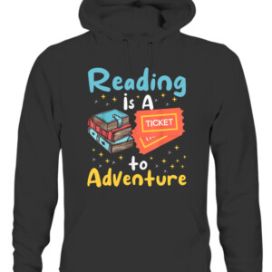 Reading Adventure Library Student Teacher Book Bookaholic T Shirt CAUH black front.jpg