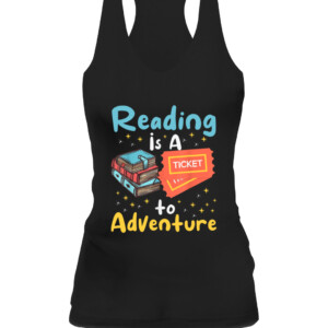 Reading Adventure Library Student Teacher Book Bookaholic T Shirt CAWT black front.jpg