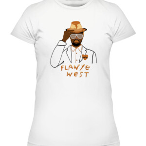 Flanye West T Shirt Funny Kanye West, Flan Cake, #FoodWithNames CAWTS white front.jpg