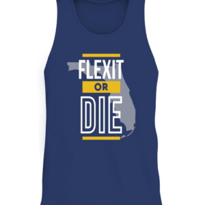 FLEXIT OR DIE SHIRT FLORIDA RESIST Libertarian Party Mises Caucus CATT navy front.jpg
