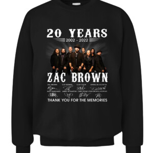 Official Zac Brown 20 Years 2002 2022 Signatures Thank You For The Memories Shirt CACS black front 1.jpg