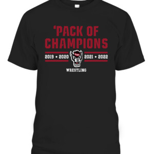 PACK OF CHAMPIONS SHIRT NC STATE WRESTLING, NC State Wolfpack CAPT black front.jpg