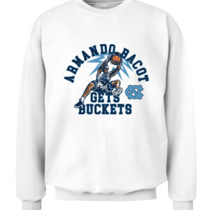 ARMANDO BACOT GETS BUCKETS SHIRT North Carolina Tar Heels CACS white front.jpg