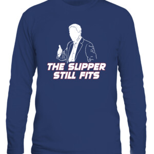 THE SLIPPER STILL FITS SHIRT Mark Few, Gonzaga Bulldogs CALS navy front.jpg