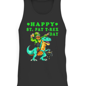 Happy St Pat Trex Day Dino St Patricks Day kids Toddler Boys T Shirt CATT black front.jpg