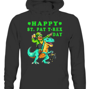 Happy St Pat Trex Day Dino St Patricks Day kids Toddler Boys T Shirt CAUH black front.jpg