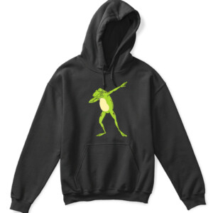 Dabbing Frog For Kids Boys & Girls Funny Animal Dance Gift T Shirt APKH black front.jpg