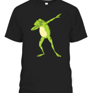 Dabbing Frog For Kids Boys & Girls Funny Animal Dance Gift T Shirt CABT black front.jpg