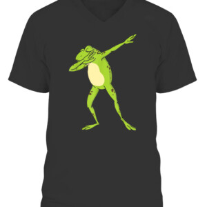 Dabbing Frog For Kids Boys & Girls Funny Animal Dance Gift T Shirt CAVN black front.jpg
