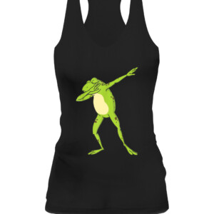 Dabbing Frog For Kids Boys & Girls Funny Animal Dance Gift T Shirt CAWT black front.jpg