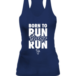 BORN TO RUN BABY RUN SHIRT #StrutUp, Saint Peter's Peacocks CAWT navy front.jpg