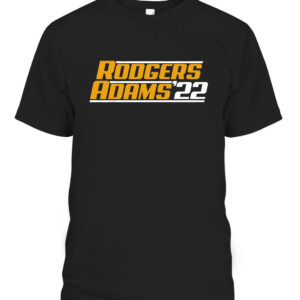 RODGERS ADAMS '22 SHIRT AARON RODGERS AND DAVANTE ADAMS, Green Bay Packers CAPT black front.jpg