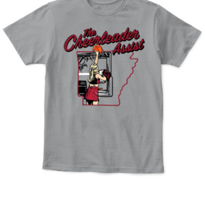 THE CHEERLEADER ASSIST SHIRT BELLA SHELLEY, Arkansas Razorbacks APKT sport grey front.jpg