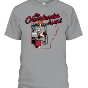 THE CHEERLEADER ASSIST SHIRT BELLA SHELLEY, Arkansas Razorbacks CAPT sport grey front.jpg