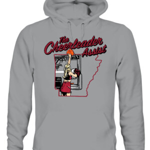 THE CHEERLEADER ASSIST SHIRT BELLA SHELLEY, Arkansas Razorbacks CAUH sport grey front.jpg