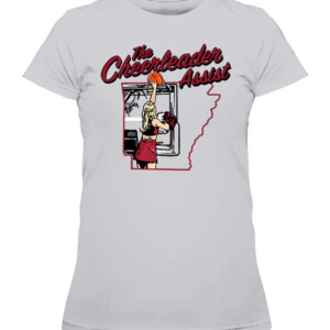 THE CHEERLEADER ASSIST SHIRT BELLA SHELLEY, Arkansas Razorbacks CAWTS heather grey front.jpg