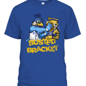 Busted Bracket Shirt #StrutUp, Saint Peter's Peacocks CAPT royal front 1.jpg