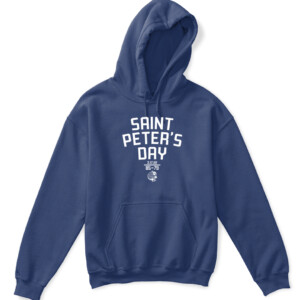 SAINT PETER'S DAY SHIRT #StrutUp, Saint Peter's Peacocks APKH navy front.jpg