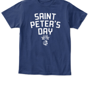 SAINT PETER'S DAY SHIRT #StrutUp, Saint Peter's Peacocks APKT navy front.jpg