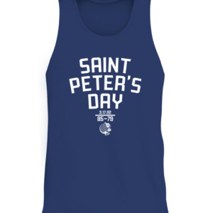 SAINT PETER'S DAY SHIRT #StrutUp, Saint Peter's Peacocks CATT navy front.jpg