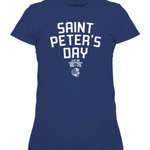 SAINT PETER'S DAY SHIRT #StrutUp, Saint Peter's Peacocks CAWTS navy front.jpg