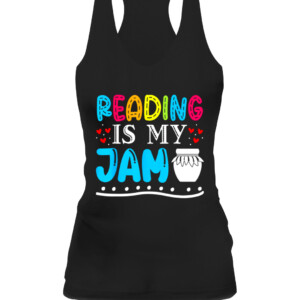 Reading Is My Jam Kids Teacher I Love to Read Books Lover T Shirt CAWT black front.jpg