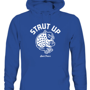 STRUT UP SHIRT #StrutUp, Saint Peter's Peacocks CAUH royal front.jpg