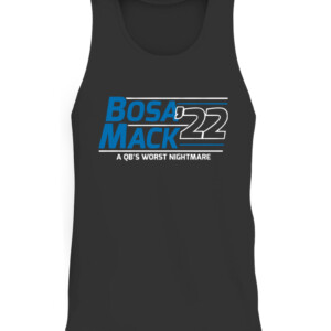 BOSA MACK '22 A QB'S WORST NIGHTMARE SHIRT JOEY BOSA AND KHALIL MACK, Los Angeles Chargers CATT black front.jpg