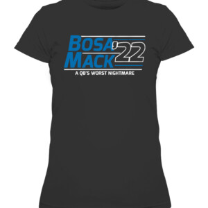 BOSA MACK '22 A QB'S WORST NIGHTMARE SHIRT JOEY BOSA AND KHALIL MACK, Los Angeles Chargers CAWTS black front.jpg