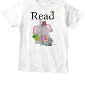 Teacher Library Read Book Club Piggie Elephant Pigeons T Shirt APKT white front.jpg