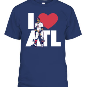 I LOVE ATLANTA SHIRT Eddie Rosario, Atlanta Braves CAPT navy front.jpg