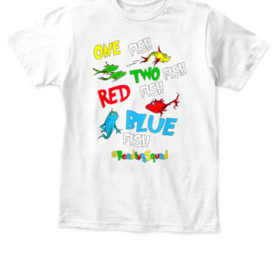 Reading Teacher Squad One Two Red Blue Fish Funny T Shirt APKT white front.jpg
