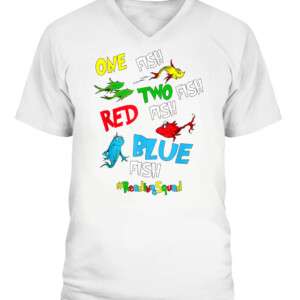 Reading Teacher Squad One Two Red Blue Fish Funny T Shirt CAVN white front.jpg