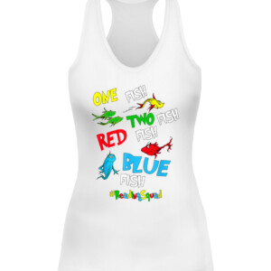Reading Teacher Squad One Two Red Blue Fish Funny T Shirt