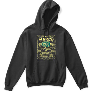Legends Were Born In March 1980 42Th Birthday 42 Year Old T Shirt APKH black front.jpg