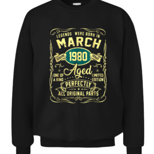 Legends Were Born In March 1980 42Th Birthday 42 Year Old T Shirt CACS black front.jpg