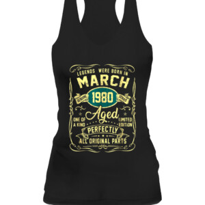 Legends Were Born In March 1980 42Th Birthday 42 Year Old T Shirt CAWT black front.jpg