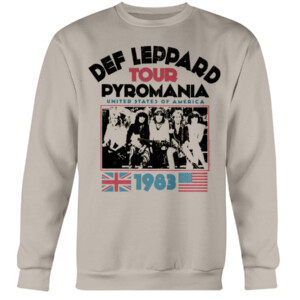 Def Leppard Pyromania USA Tour 1983 T Shirt Crewneck