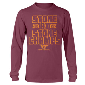 STONE BY STONE CHAMPS SHIRT ACC Champs, Virginia Tech Hokies men's basketball Longsleeve