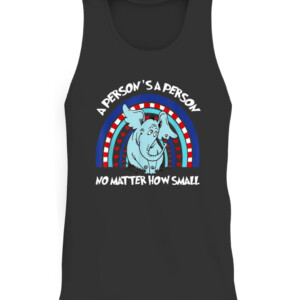 Rainbow Elephant A Person Is A Person No Matter How Small T Shirt CATT black front.jpg