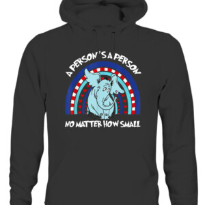 Rainbow Elephant A Person Is A Person No Matter How Small T Shirt CAUH black front.jpg