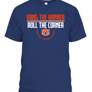 HANG THE BANNER, ROLL THE CORNER SHIRT Auburn Tigers CABT navy front.jpg