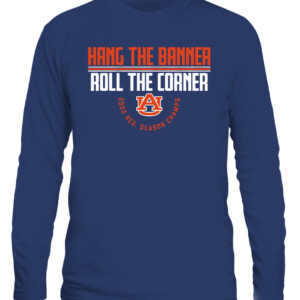 HANG THE BANNER, ROLL THE CORNER SHIRT Auburn Tigers CALS navy front.jpg