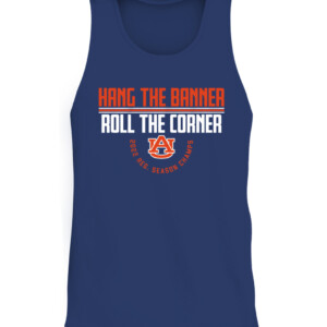 HANG THE BANNER, ROLL THE CORNER SHIRT Auburn Tigers CATT navy front.jpg