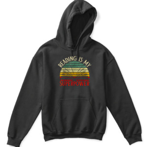 Vintage Reading Bookworm Shirt Reading is My Superpower T Shirt APKH black front.jpg