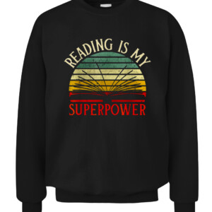 Vintage Reading Bookworm Shirt Reading is My Superpower T Shirt CACS black front.jpg