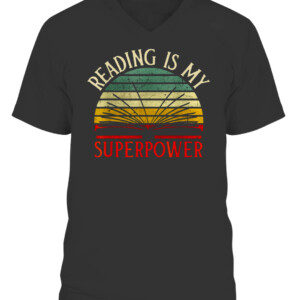 Vintage Reading Bookworm Shirt Reading is My Superpower T Shirt CAVN black front.jpg
