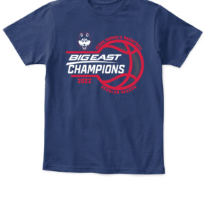 UCONN HUSKIES BEC WBB CONFERENCE CHAMPIONS SHIRT UConn Women's Basketball, 2022 Big East Tournament Champions, Connecticut Huskies APKT navy front.jpg