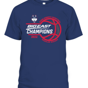 UCONN HUSKIES BEC WBB CONFERENCE CHAMPIONS SHIRT UConn Women's Basketball, 2022 Big East Tournament Champions, Connecticut Huskies CAPT navy front.jpg