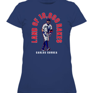 LAND OF 10,000 RAKES SHIRT Carlos Correa, Minnesota Twins CAWTS navy front.jpg